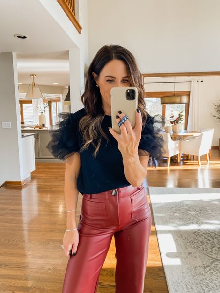 Perfect combo- leather & tulle ⭐️
all the special details @anthropologie #anthropartner #ad #myanthropologie 
XS tee
Pants tts, normal 25 here

#LTKunder100 #LTKstyletip #LTKHoliday