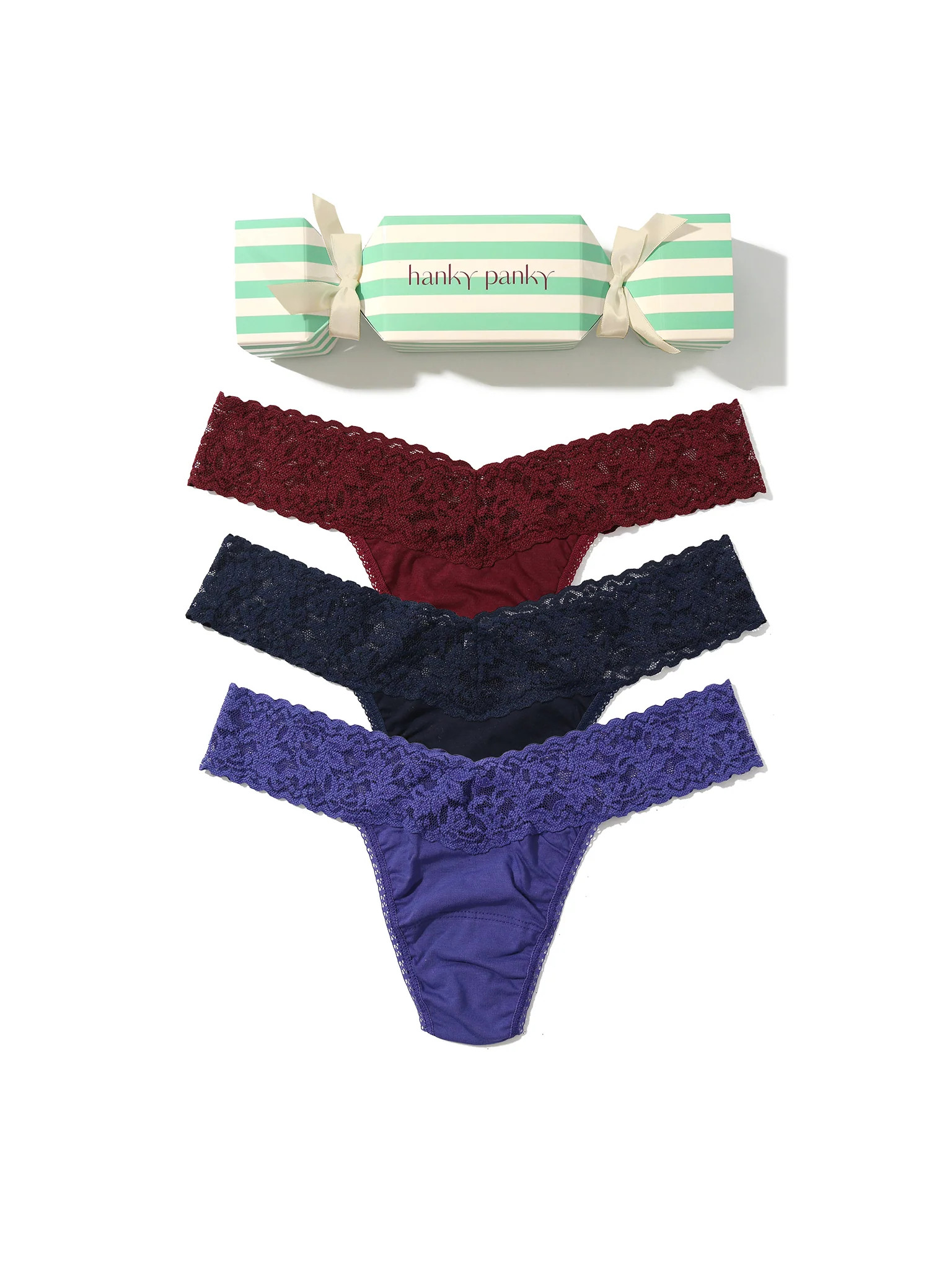 Cotton Low Rise Thong Holiday 3 Pack Cracker | Hanky Panky