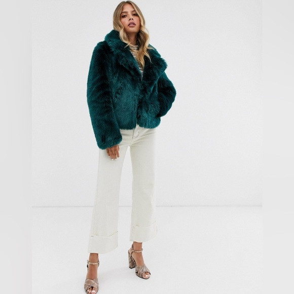 Wild Fable Faux Fur Dark Green Oversized Jacket Size XS Can Fit A Medium | Poshmark