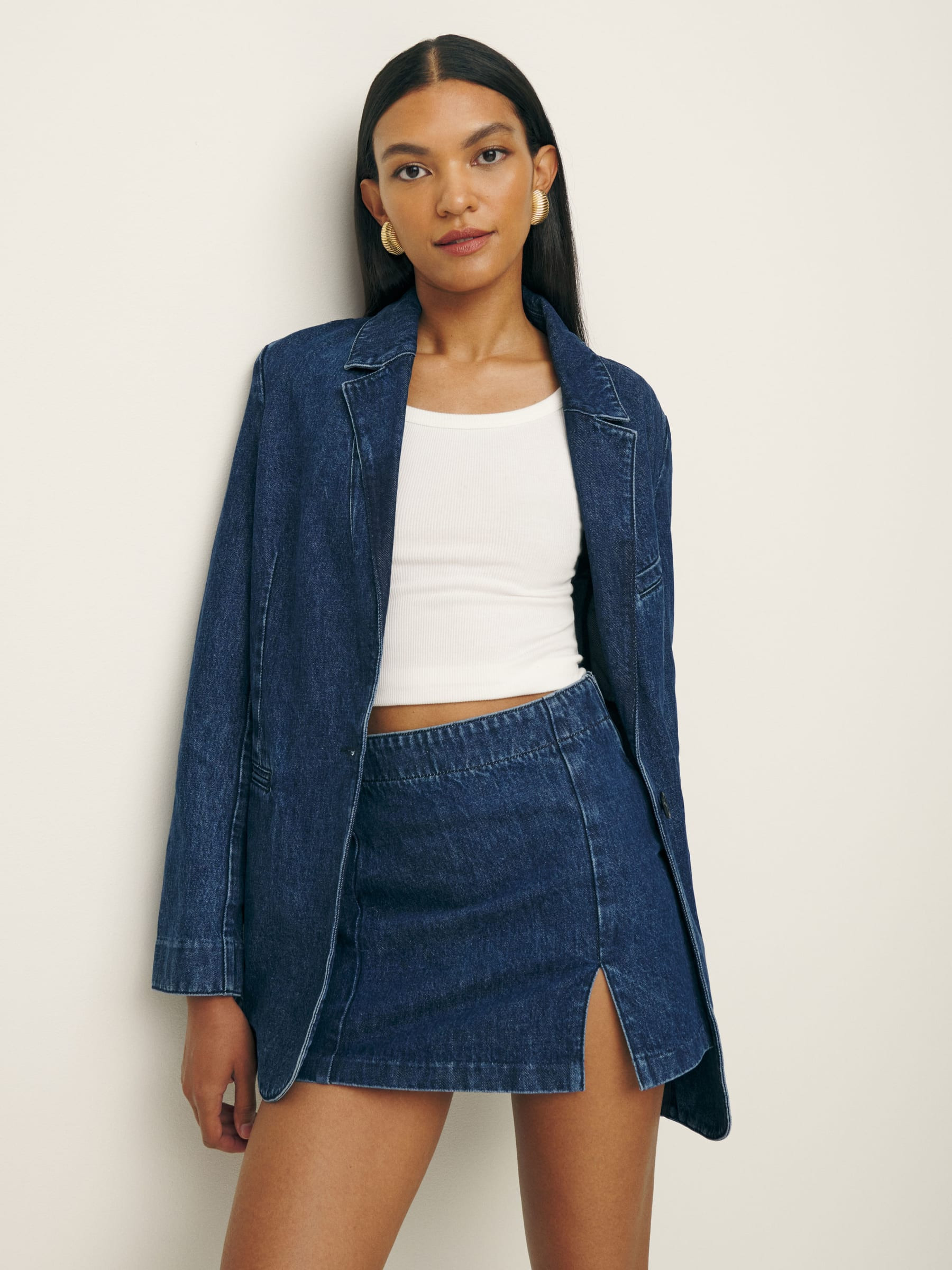 Siobhan Denim Mini Skirt | Reformation (Global)