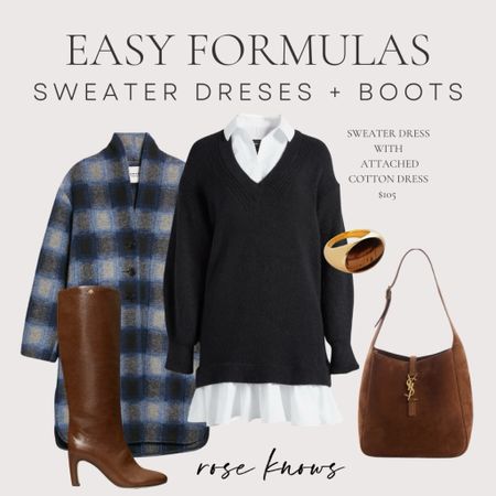 Easy formula to get dressed this fall! Sweater dress + boots 



#LTKfindsunder100 #LTKstyletip #LTKover40