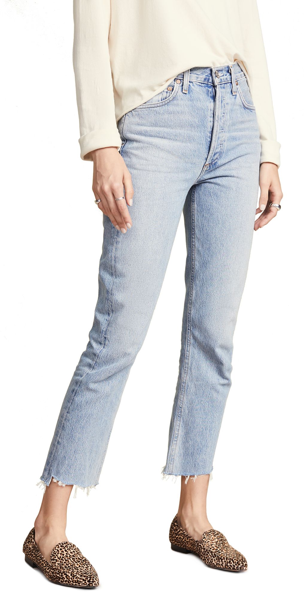 Riley High Rise Straight Crop Jeans | Shopbop