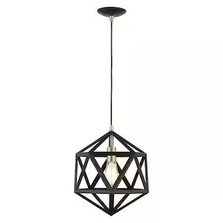 Livex Lighting Geometric 1 Light Textured Black Pendant 41328-14 - The Home Depot | The Home Depot