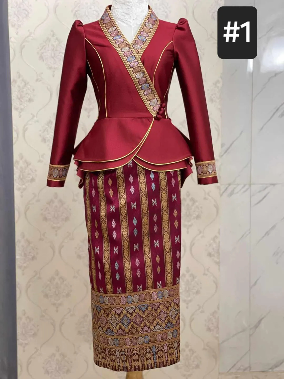 Luxury Traditional Laos Dressi Laos Wedding Dressi Authentic Laos Silki Mai Larbi Handwoveni Made... | Etsy (US)