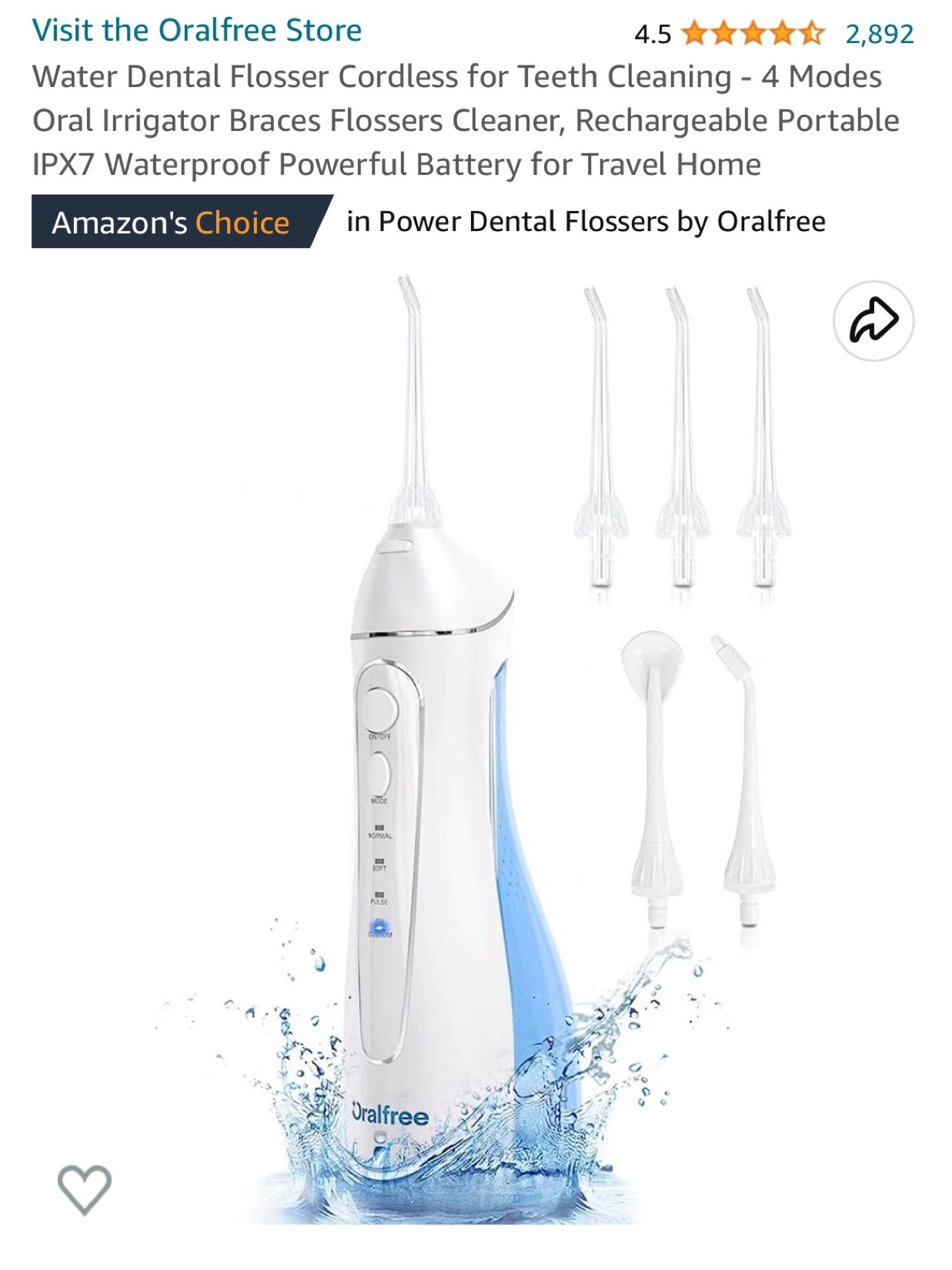 Water flosser 

#LTKbeauty #LTKunder50
