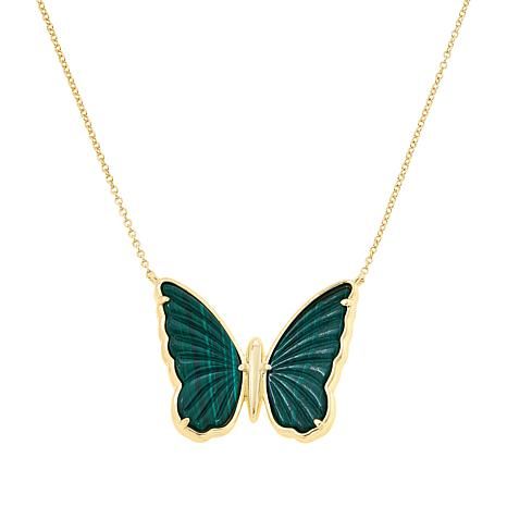Connie Craig Carroll Jewelry Greta Gemstone Butterfly Drop Necklace - 20537034 | HSN | HSN