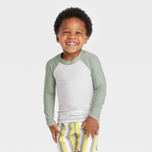 Toddler Long Sleeve Rash Guard Swim Shirt - Cat & Jack™ Green | Target
