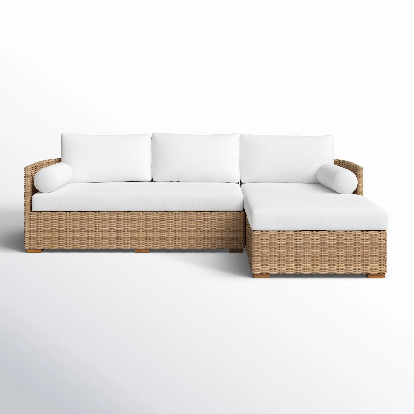 Maddie 100" Wicker Chaise Sectional | Wayfair North America