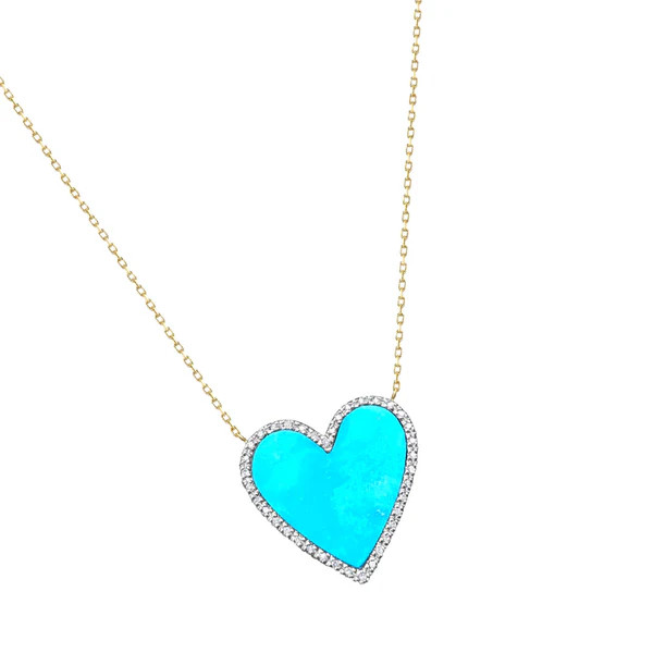 Handmade 14K Gold Diamond & Turquoise Jennifer Necklace | James Ascher