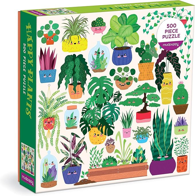 Mudpuppy Happy Plants – 500 Piece Family Puzzle with Fun and Adorable Illustrations of Succulen... | Amazon (US)