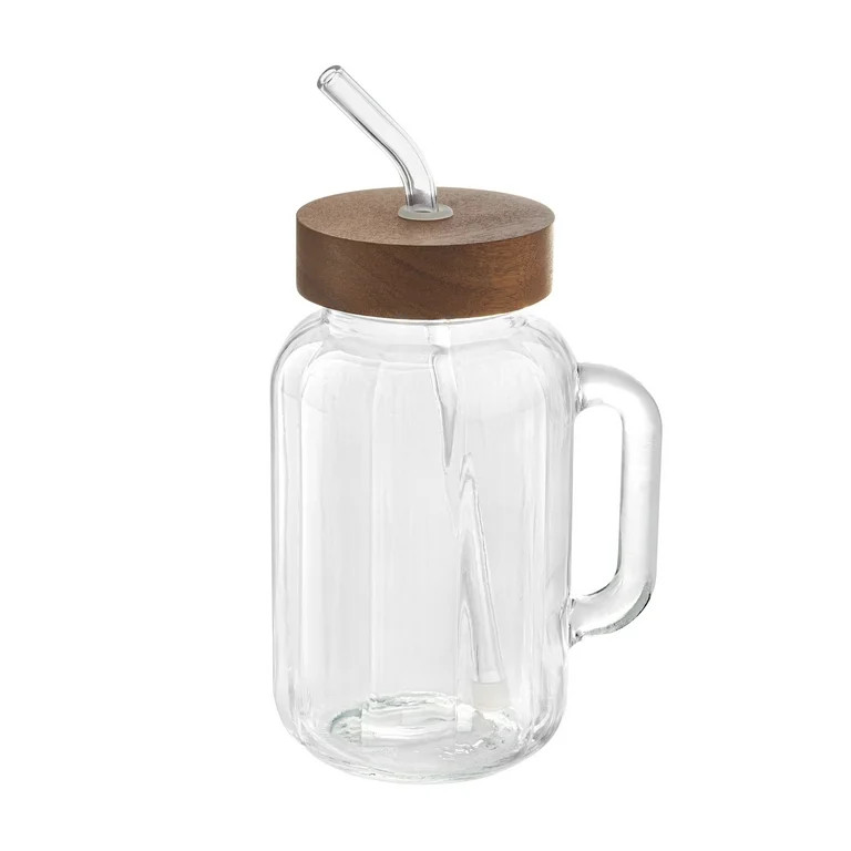 The Pioneer Woman Colette 32-Ounce Glass Tumbler with Wood Lid | Walmart (US)