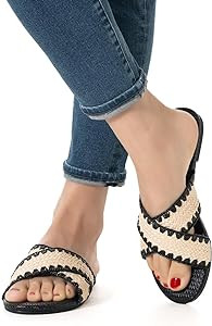 Mtzyoa Women Flat Sandals Summer Dressy Casual Braided Leather Crossover Nude Sandalias para muje... | Amazon (US)