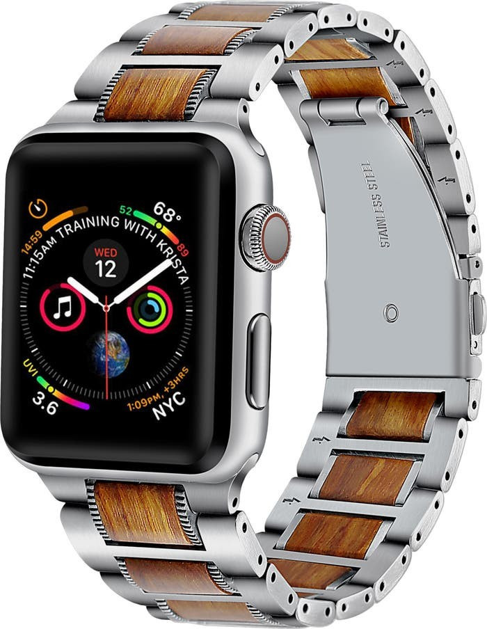 Stainless Steel & Wood Apple Watch® Bracelet | Nordstrom