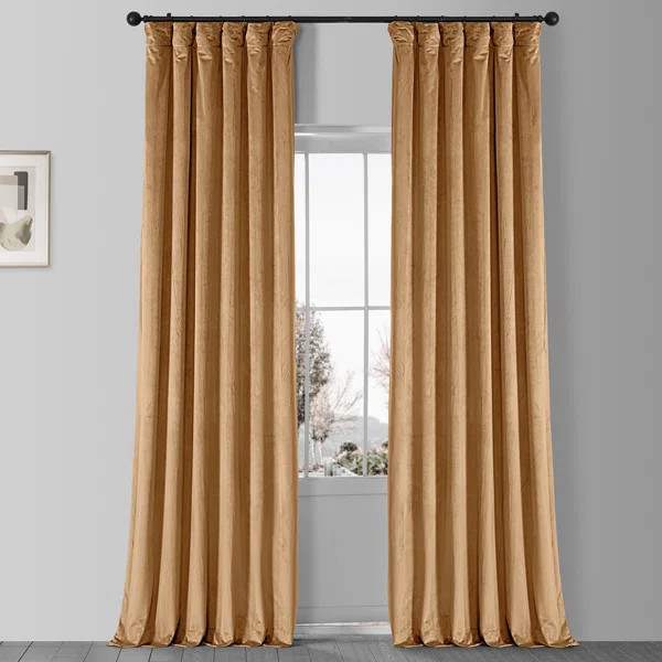 Damarcus Velvet Solid Blackout Thermal Rod Pocket Single Curtain Panel | Wayfair North America