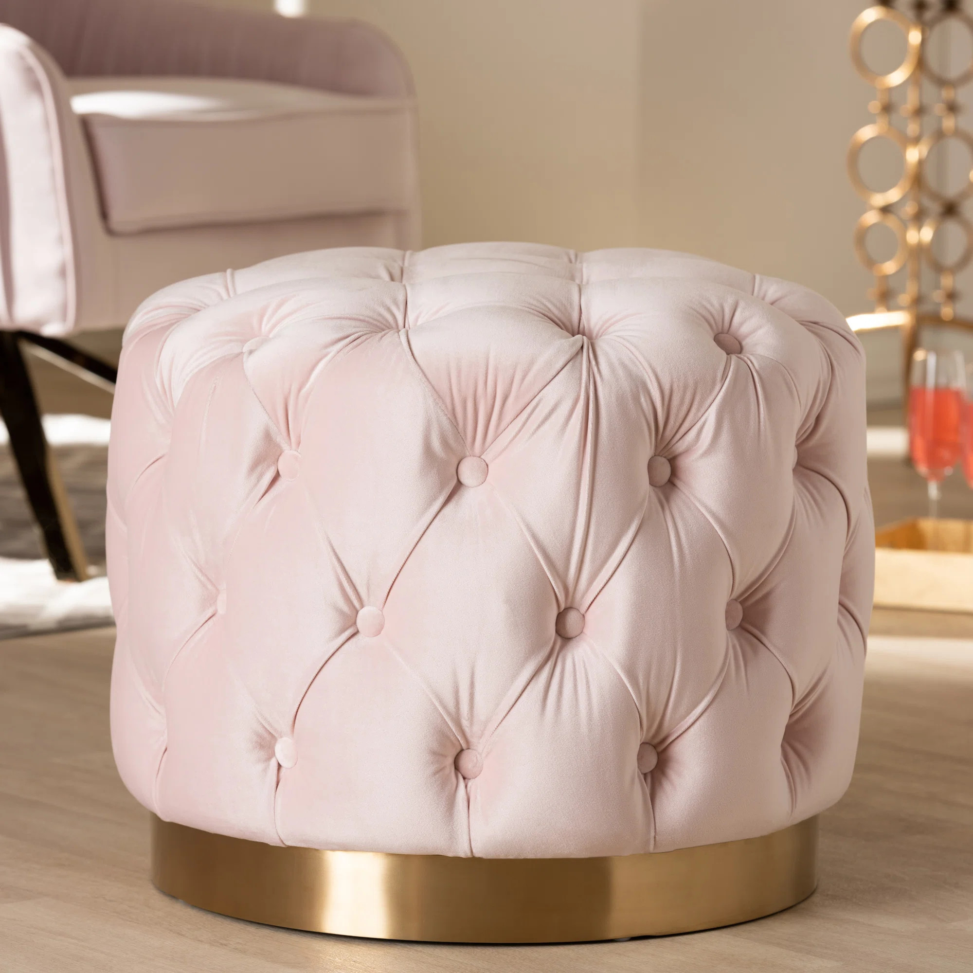 Cerys Velvet Ottoman | Wayfair North America