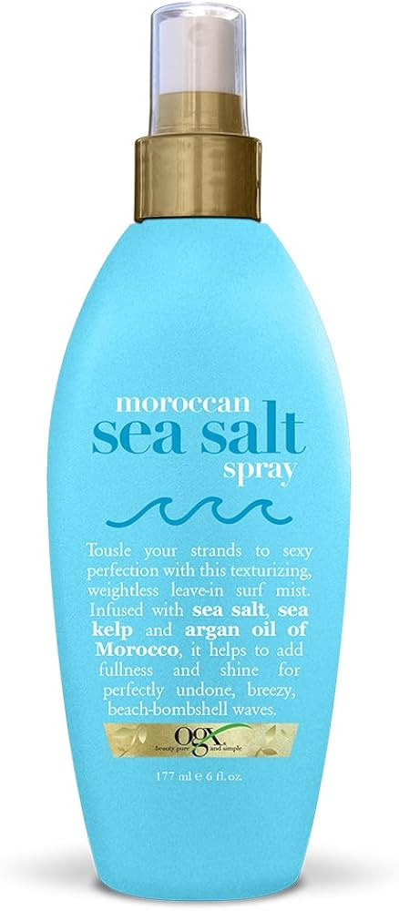 OGX Argan Oil of Morocco Hair-Texturizing Sea Salt Spray, Curl-Defining Leave-In Hair Styling Mis... | Amazon (US)