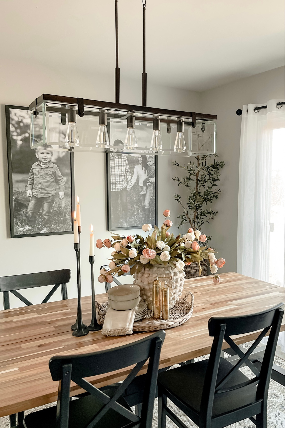Dining Room Inspiration. Follow @farmtotablecreations on Instagram for more inspiration. Dining Table & Chairs. Modern Farmhouse Light Fixture. Table Centerpiece. Minka Vase. Salt & Pepper Mills. X Back Dining Chair. Rattan Tray use code Kelly10 for 10% off at The Nested Fig. 

#LTKFind #LTKunder50 #LTKhome