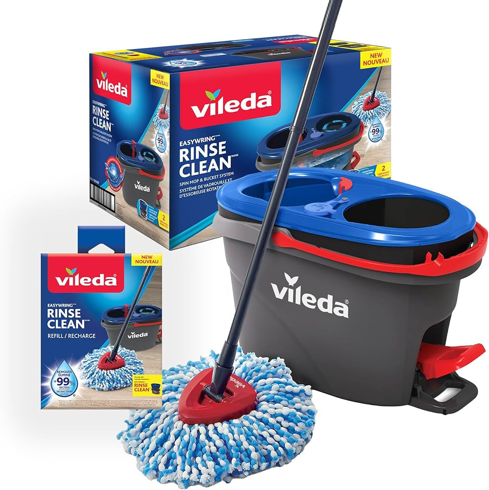 Vileda EasyWring RinseClean Spin Mop & Bucket System with 1 Extra Refill | Amazon (CA)