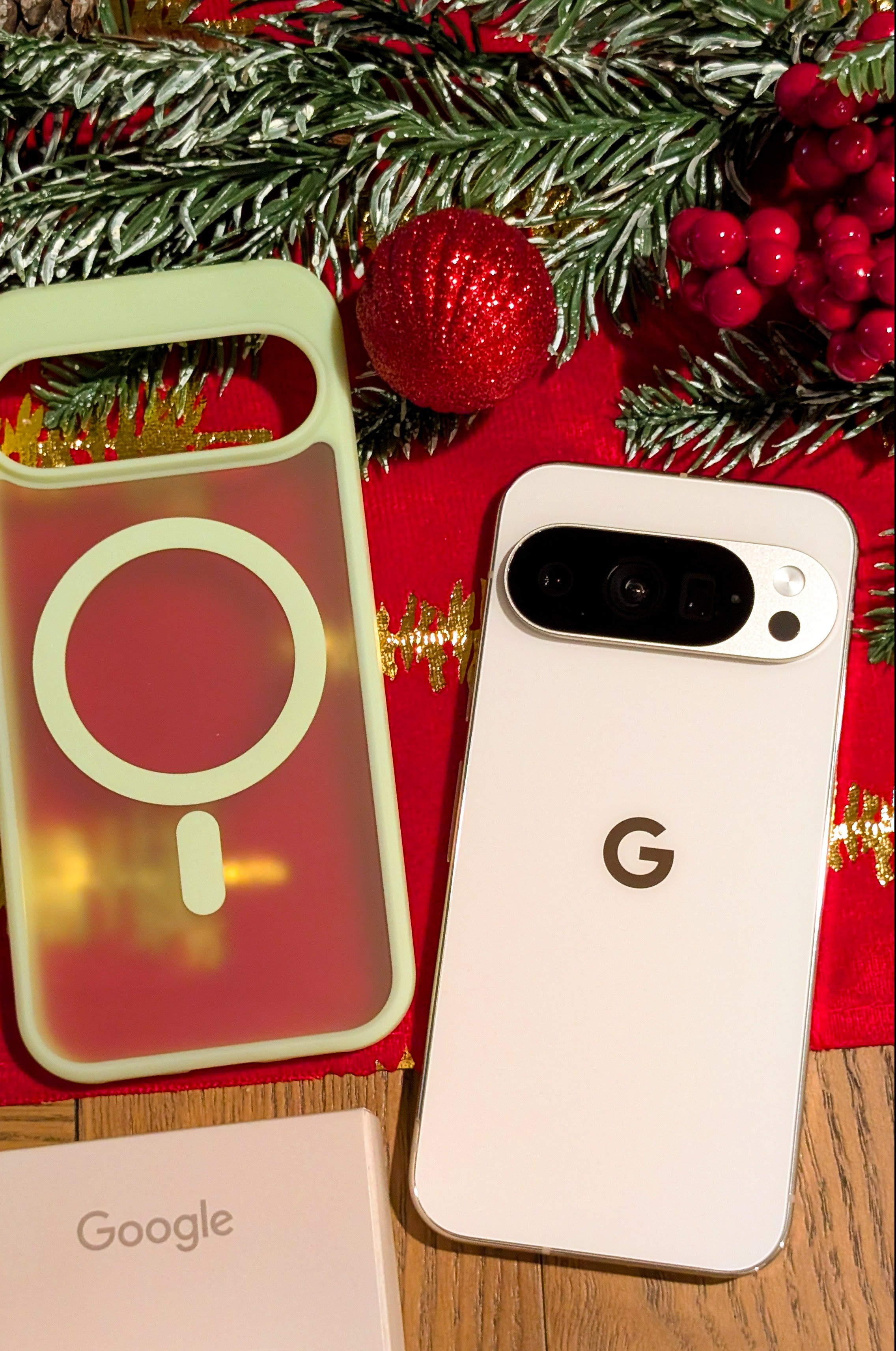 Google Pixel 10 Pro magnetic phone case. Christmas pine garland with berry picks.

#LTKHoliday #LTKHome #LTKTravel