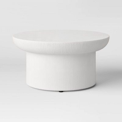 Faux Stone Patio Coffee Table - White - Threshold&#8482; designed with Studio McGee | Target