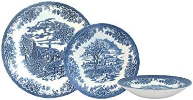 Churchill Brook Blue Chelsea 18 Piece Dinnerware Set, Made In England | Amazon (US)
