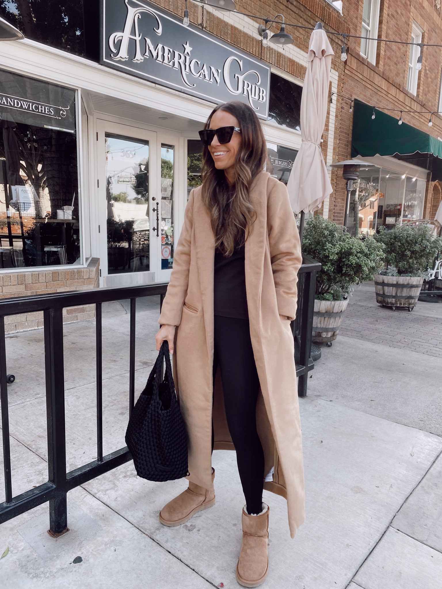 Camel coat + mini uggs 
Camel coat is heavy and great for cold weather- can easily layer a heavy coat underneath. 
Outfit will be part of December’s capsule wardrobe 
Winter outfit 
Winter coat 

#LTKSeasonal #LTKstyletip