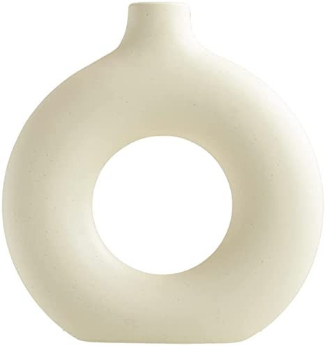 Nordic Hollow Ceramic Vase, Dry Flower Vases for Minimalism Style Decor for Dinner Table Wedding ... | Amazon (US)