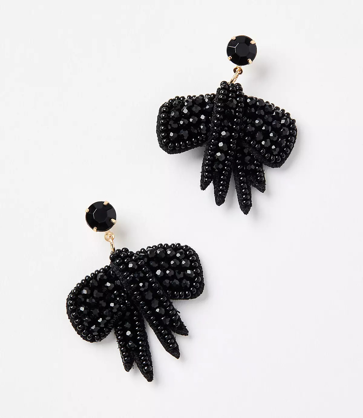 Beaded Bow Statement Earrings | LOFT