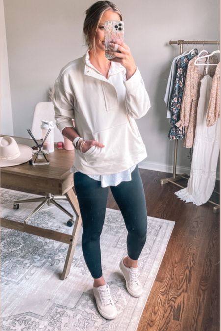 Casual fall outfit idea 

Target pullover sized up to medium
White amazon tank sized up to large
Leggings tts 



#LTKstyletip #LTKunder50 #LTKSeasonal