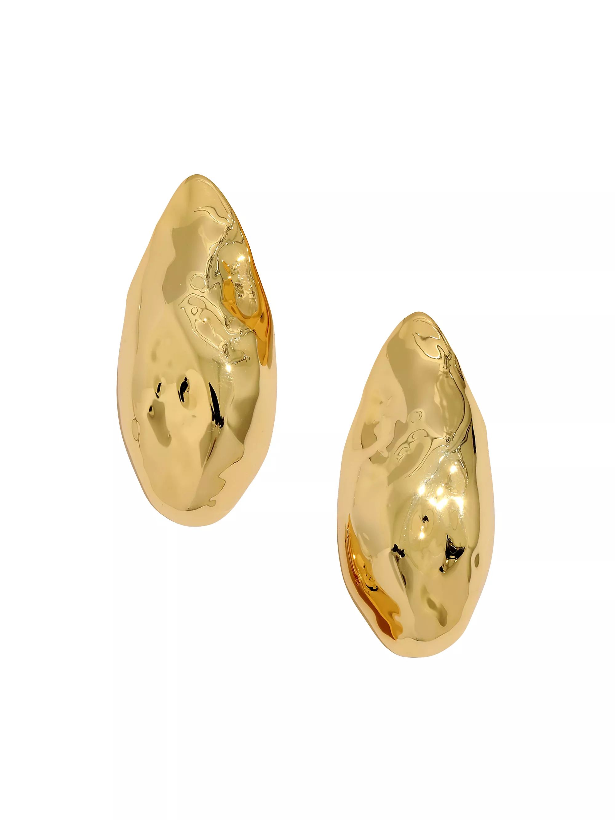 Molten Gold Puffy 14K-Gold-Plated Teardrop Earrings | Saks Fifth Avenue