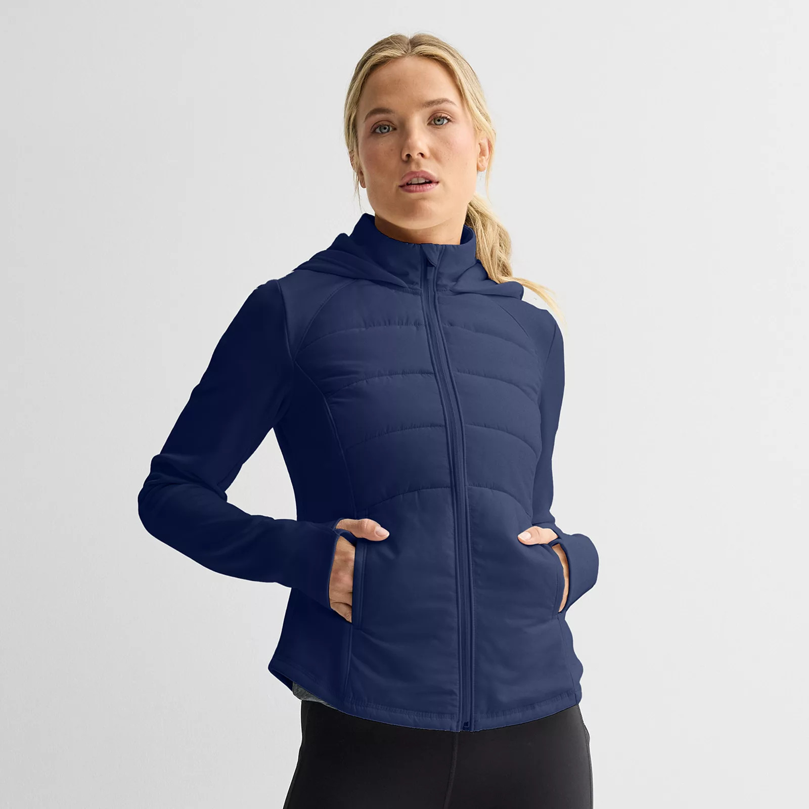 Women's Tek Gear® Hooded Mixed-Media Jacket, Size: XXL, Blue Romance | Kohl's