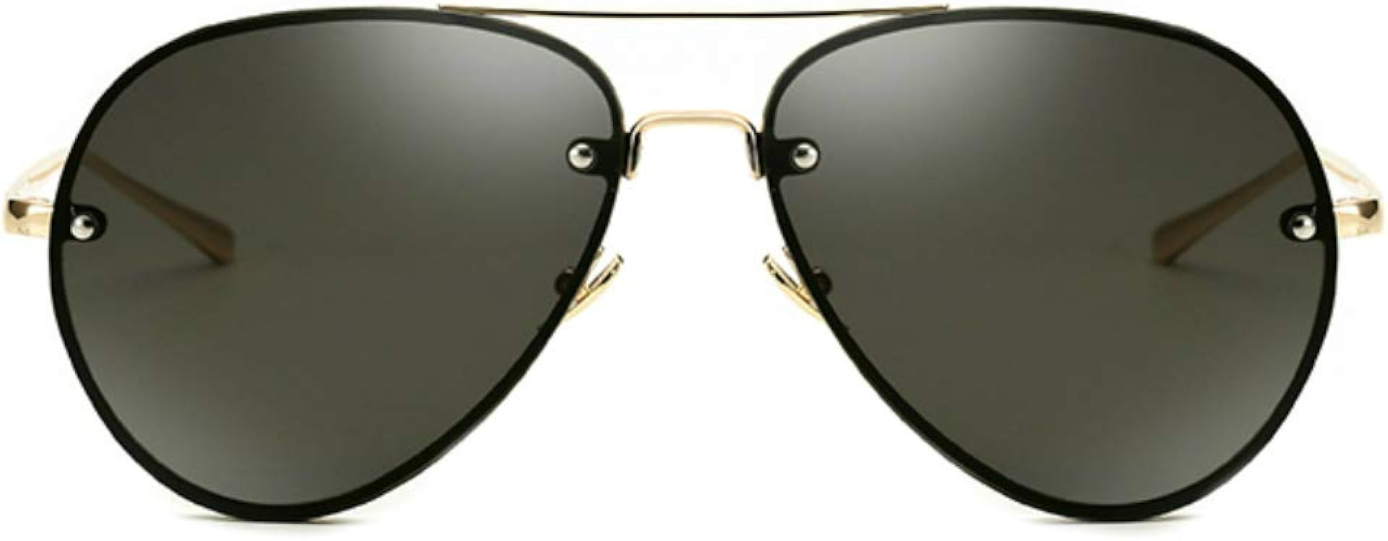 Amazon.com: Oversized Aviator Sunglasses Vintage Retro Gold Metal Frame Colorful Lenses 62mm (Bla... | Amazon (US)