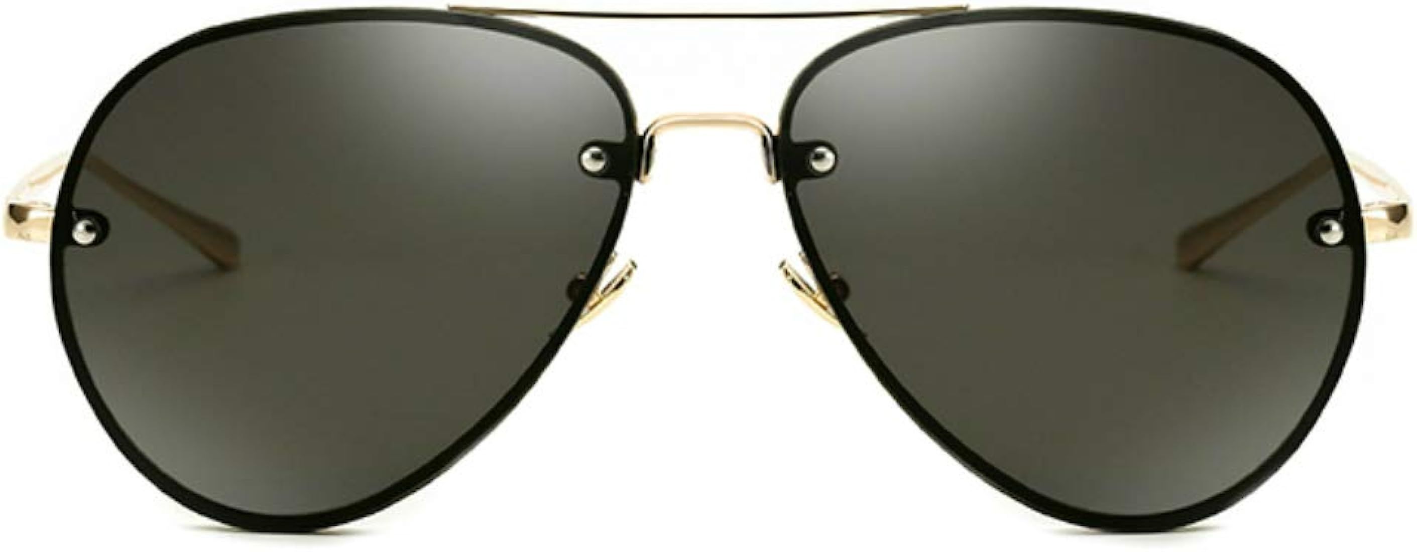 Amazon.com: Oversized Aviator Sunglasses Vintage Retro Gold Metal Frame Colorful Lenses 62mm (Bla... | Amazon (US)