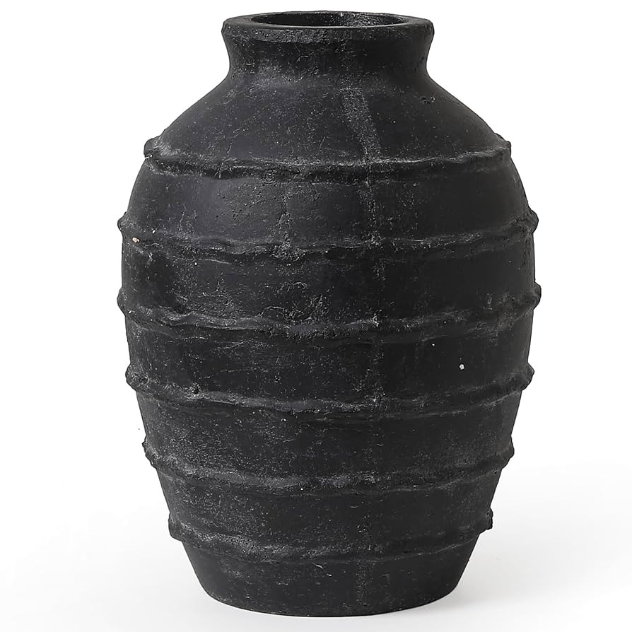 Kokrose Black Terracotta Vase, Black Vases Home Decor for Centerpieces, Large Vintage Rustic Flow... | Amazon (US)