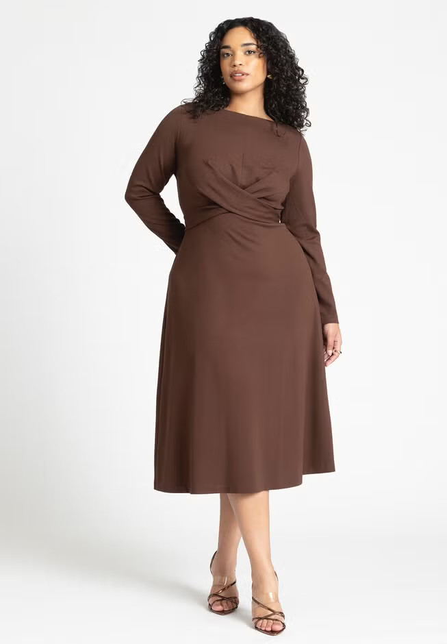 Ponte Twist Detail Dress | Eloquii