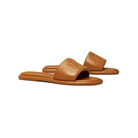 Tory Burch Double T Sport Women s Leather Logo Flat Slide Sandals | Walmart (US)