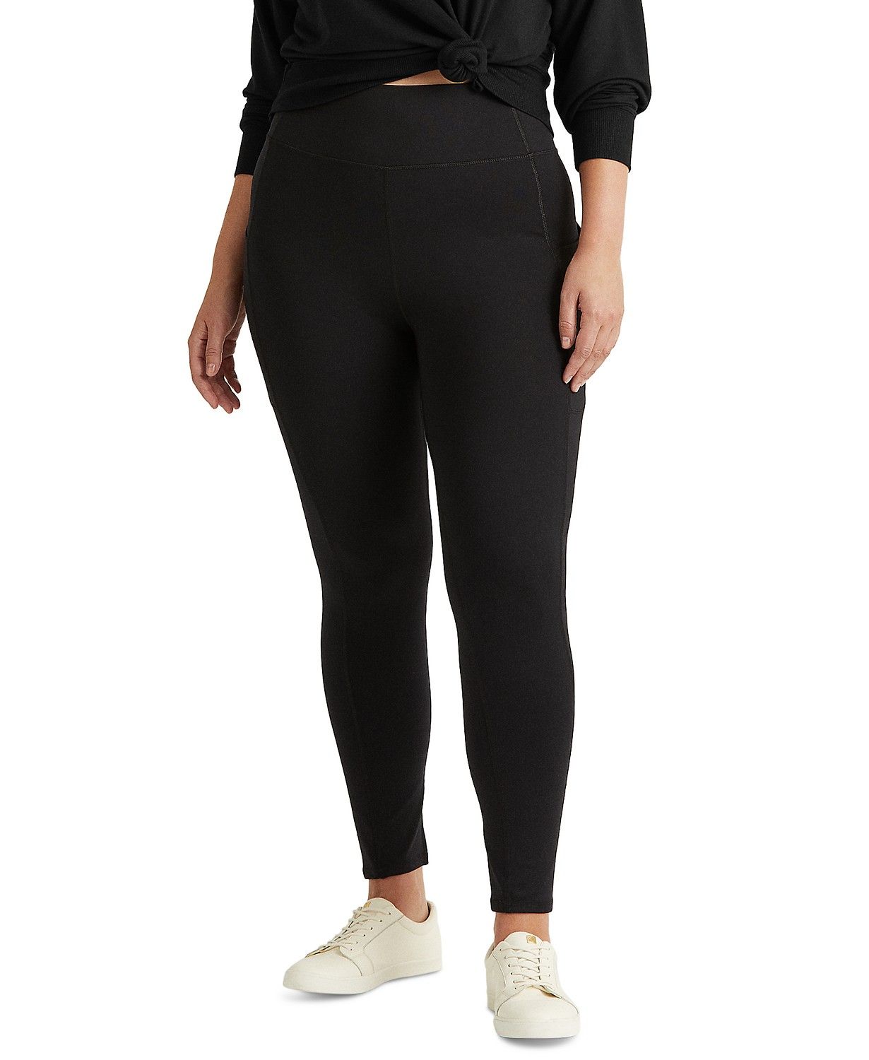 Lauren Ralph Lauren Plus-Size Stretch Jersey Legging & Reviews - Pants & Capris - Plus Sizes - Ma... | Macys (US)