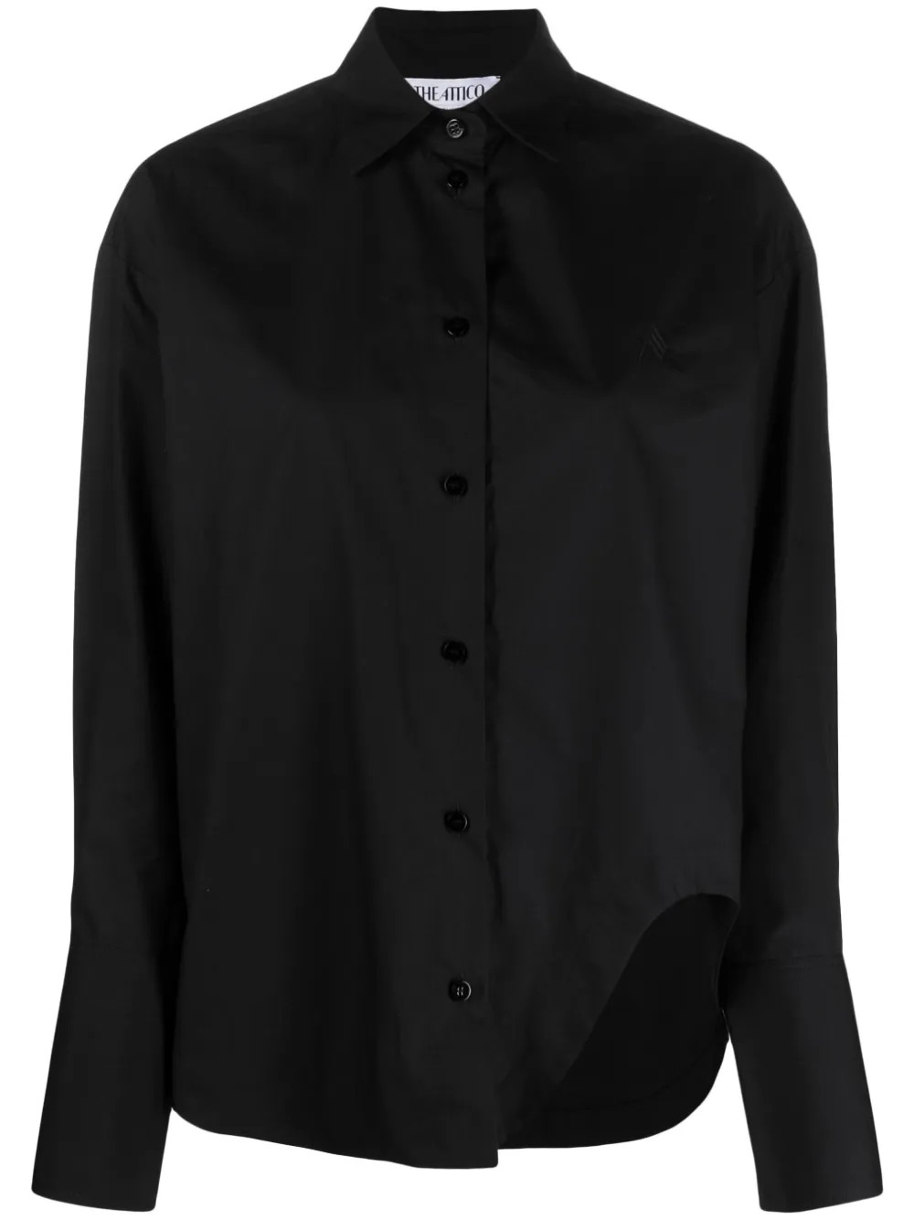 The Attico Eliza logo-embroidered Cotton Shirt | Black | FARFETCH | Farfetch Global