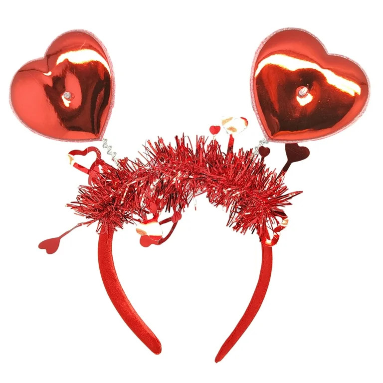 Valentine's Day Red Plastic Light-up Heart Headband Party Favor, by Way To Celebrate | Walmart (US)