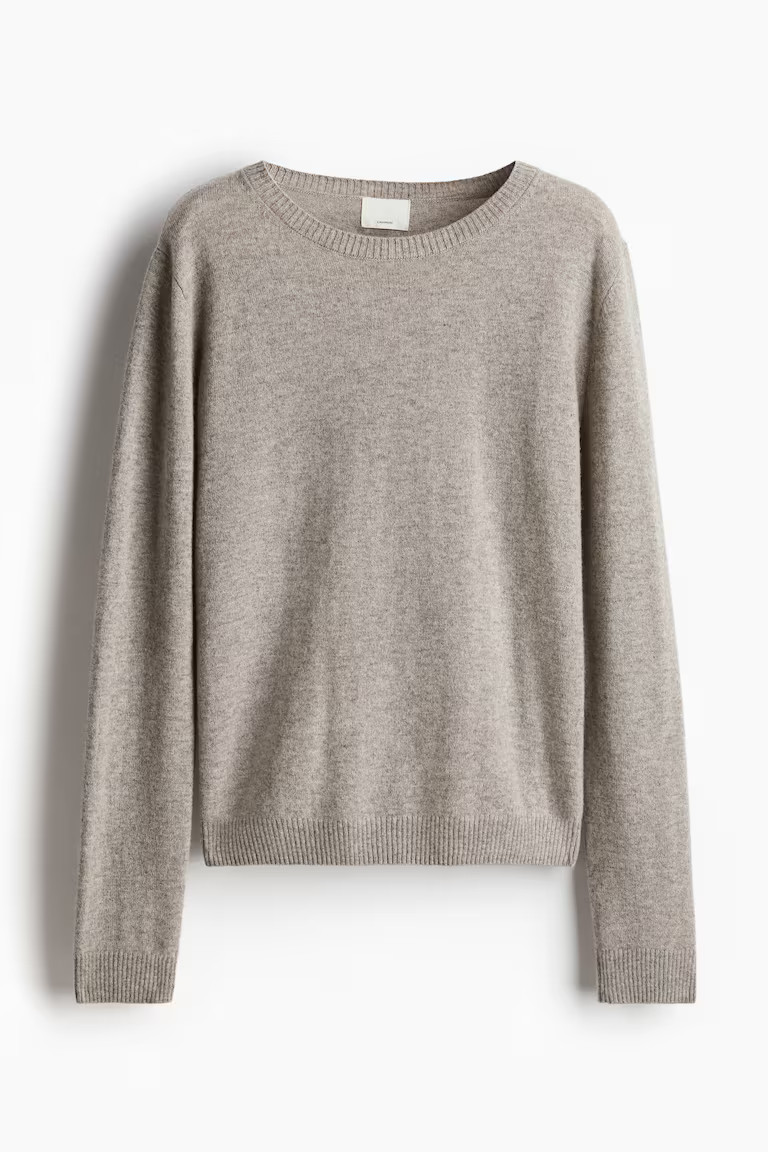 Fine-knit cashmere jumper - Mole - Ladies | H&M GB | H&M (UK, MY, IN, SG, PH, TW, HK)
