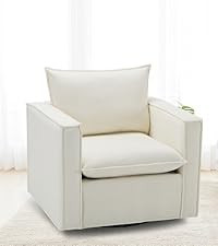 COLAMY Swivel Accent Chair Set of 2, 34 Inches Wide Upholstered Arm Chair with Plump Back Pillow,... | Amazon (US)