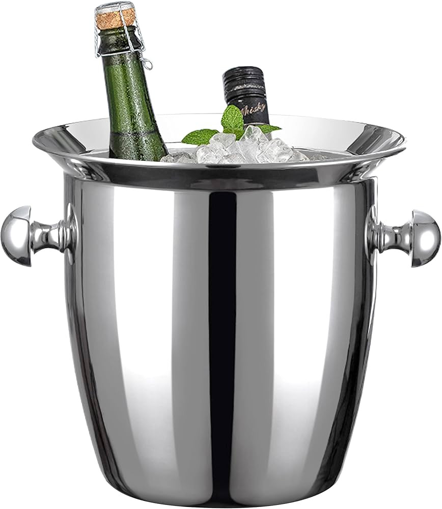 Ice Buckets - Ice Buckets for Parties, Stainless Steel Material, Well Made Champagne Bucket Keeps... | Amazon (US)