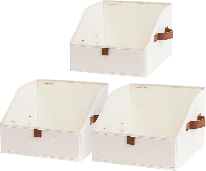 StorageWorks Closet Storage Bins, Trapezoid Organizer Box for Shelves, Fabric Clothes Bin, Foldab... | Amazon (US)