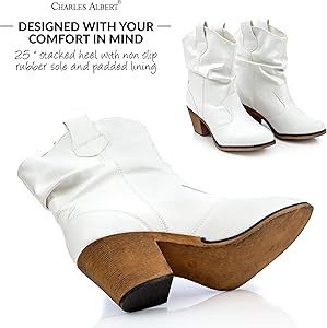 Charles Albert Women's Modern Western Cowboy Distressed Boot with Pull-Up Tabs | Amazon (US)