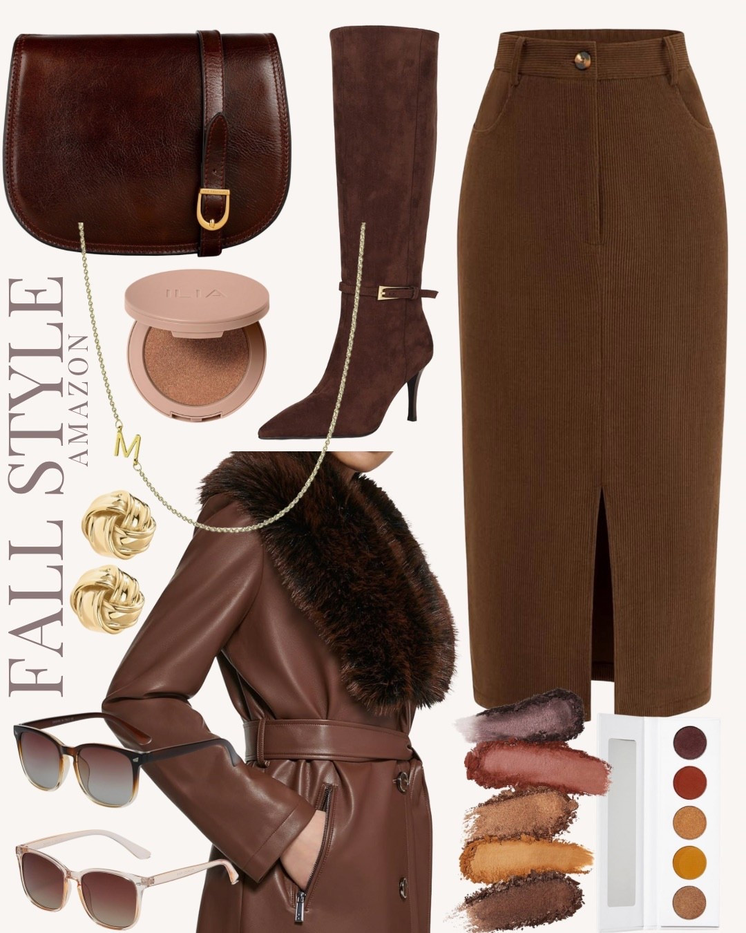 Womens classy fall outfit🖤

Fur collard belted jacket, knee high boots, pencil skirt, gold necklace, leather cross body purse, sunglasses, beauty

#LTKOver40 #LTKStyleTip #LTKBeauty