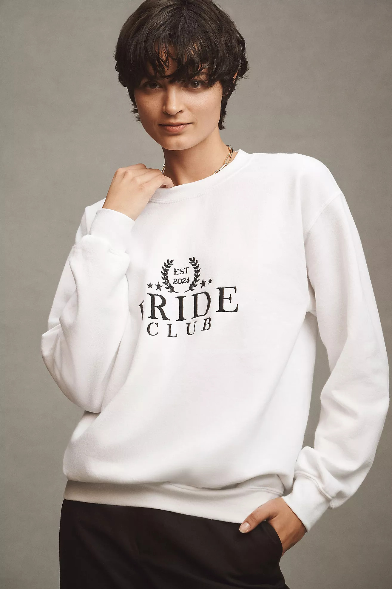 By Anthropologie Weddings Bride Club Crew-Neck Sweatshirt | Anthropologie (US)