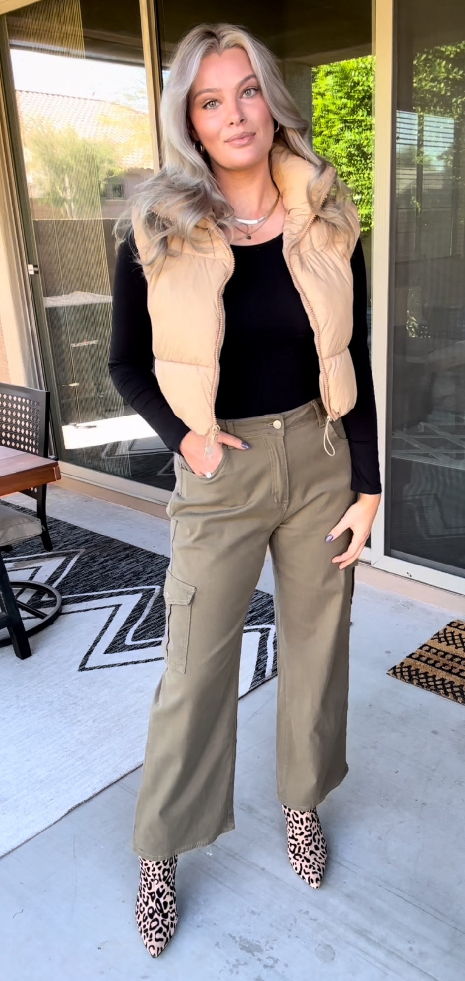 Cargo Jeans. Army Green. Jeans. High Waisted Jeans. Wide Leg Jeans. Leopard Booties. Puffer Vest. Bodysuit. Amazon Denim. Fall Outfit. Fall Style. Fall Fashion  

#LTKstyletip #LTKfindsunder100 #LTKfindsunder50