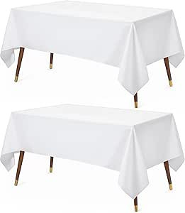 Utopia Kitchen Rectangle Table Cloth 2 Pack(60x102 Inches, White), Tablecloth Machine Washable, P... | Amazon (US)