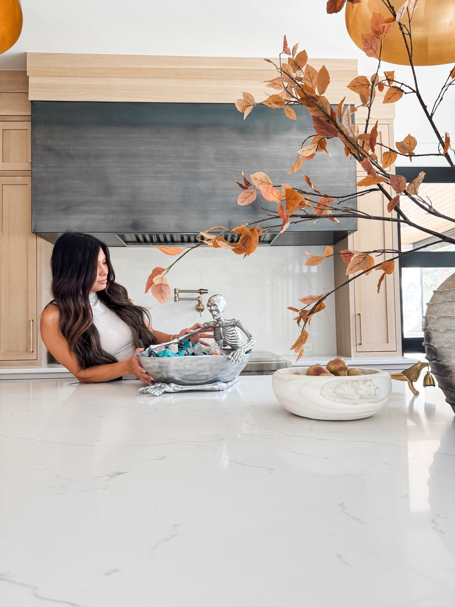 This skeleton candy bowl is so cool, I knew I had to get it. Fall and kitchen details linked below. This top is sold out but I’m linking a similar look.

#LTKHalloween #LTKSeasonal #LTKStyleTip