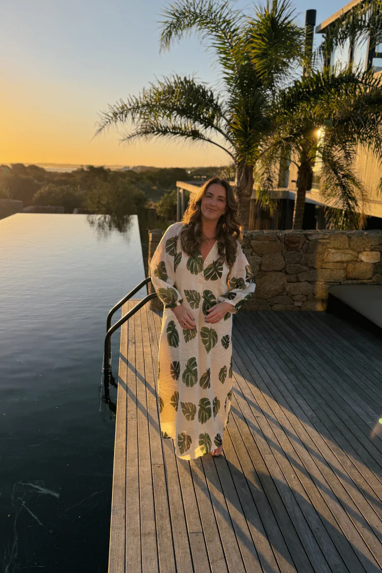 Tropical Escape Palm Print Midi Dress | Confête